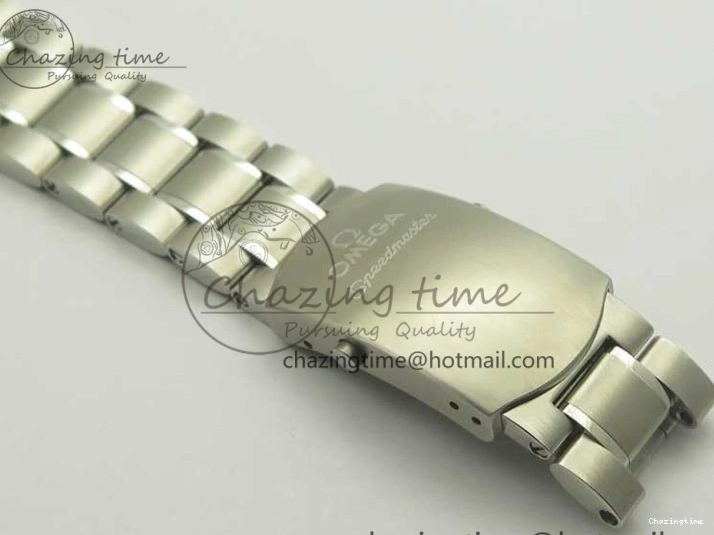 0203 UrbanChic Speedmaster Moonwatch OMF 1:1 Best Edition White Dial Black Hand on SS Bracelet A 8045